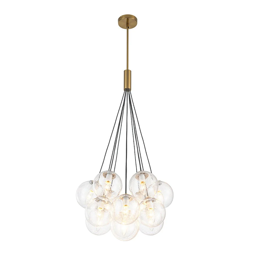 Contemporary Cluster Seeded Glass Globe Bubble Chandelier - Image 7