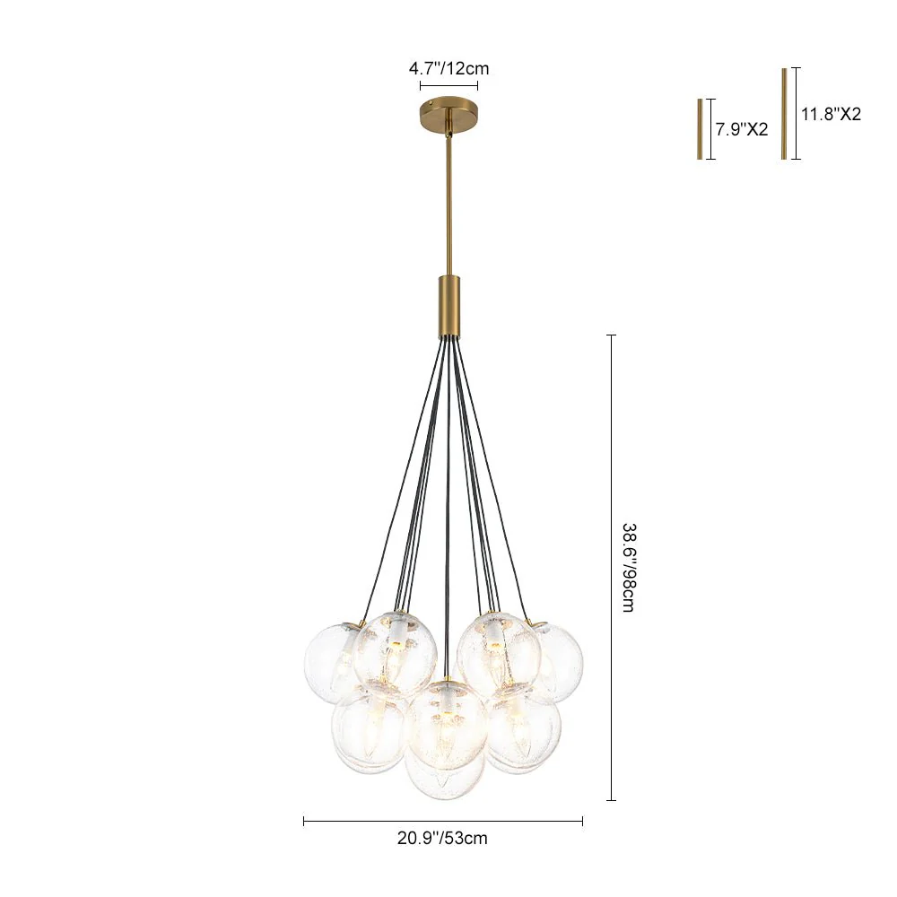 Contemporary Cluster Seeded Glass Globe Bubble Chandelier - Image 8