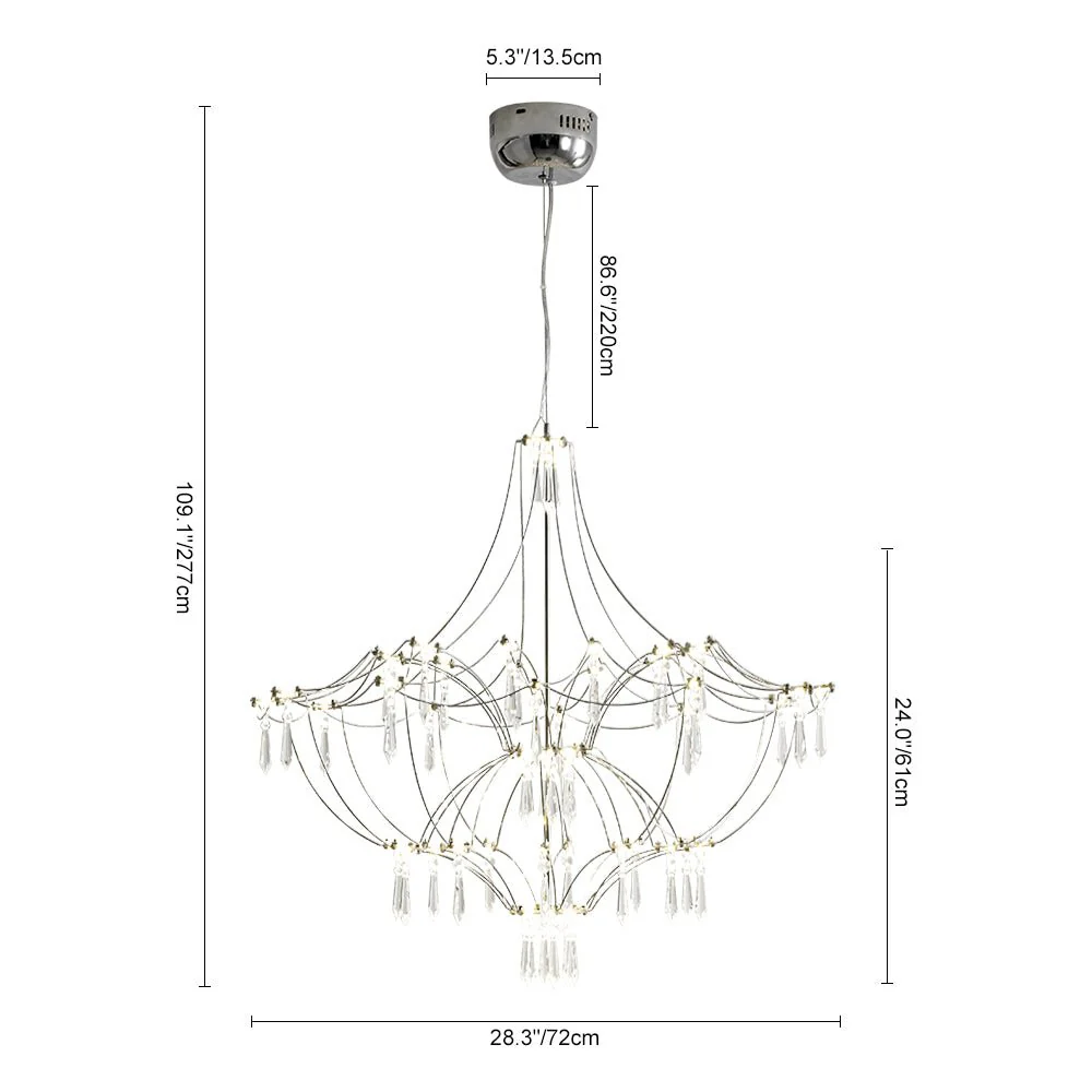 Contemporary Glam Starry Geometric LED Crystal Chandelier - Image 12