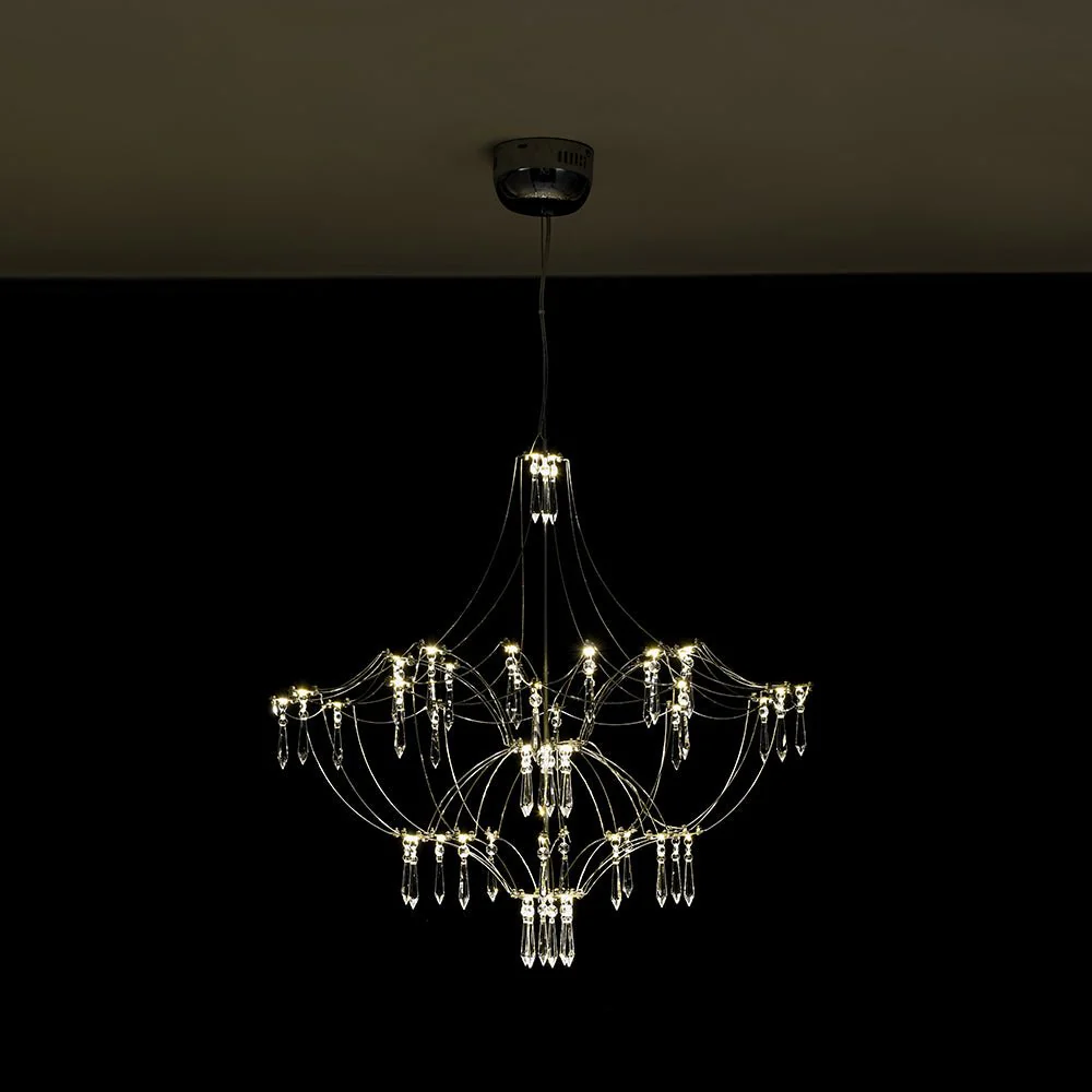 Contemporary Glam Starry Geometric LED Crystal Chandelier - Image 4