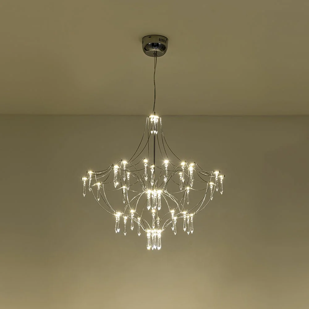 Contemporary Glam Starry Geometric LED Crystal Chandelier - Image 6