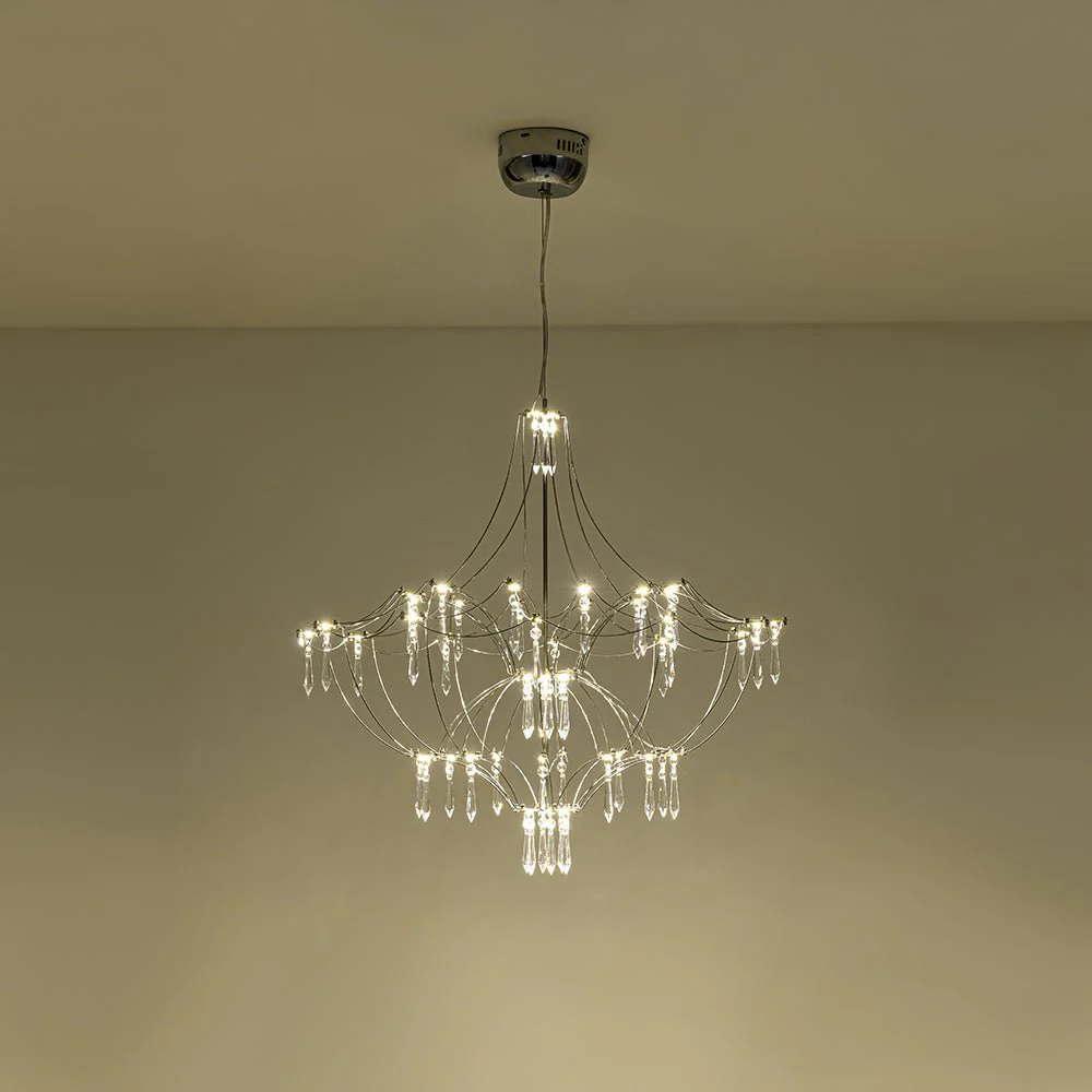 Contemporary Glam Starry Geometric LED Crystal Chandelier - Image 7
