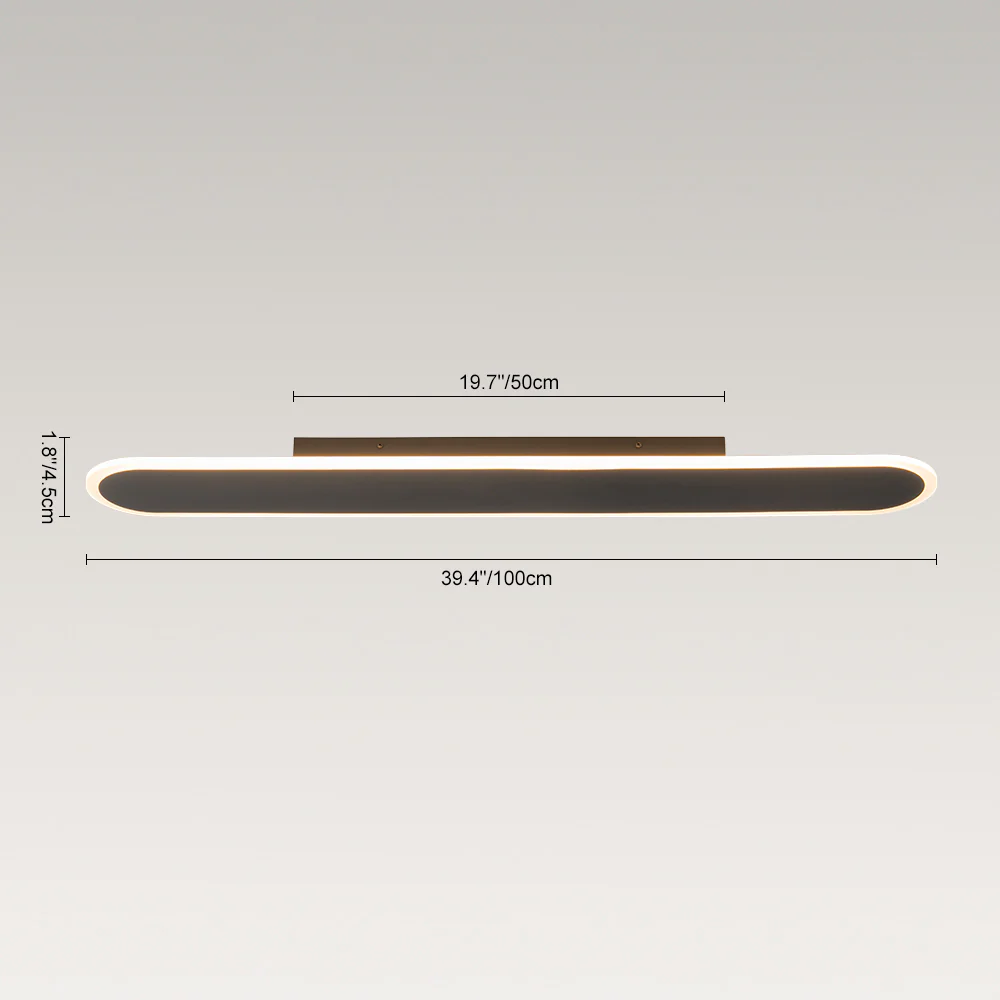 Contemporary Long Oval Warm Dimmable LED Ceiling Light - Image 19