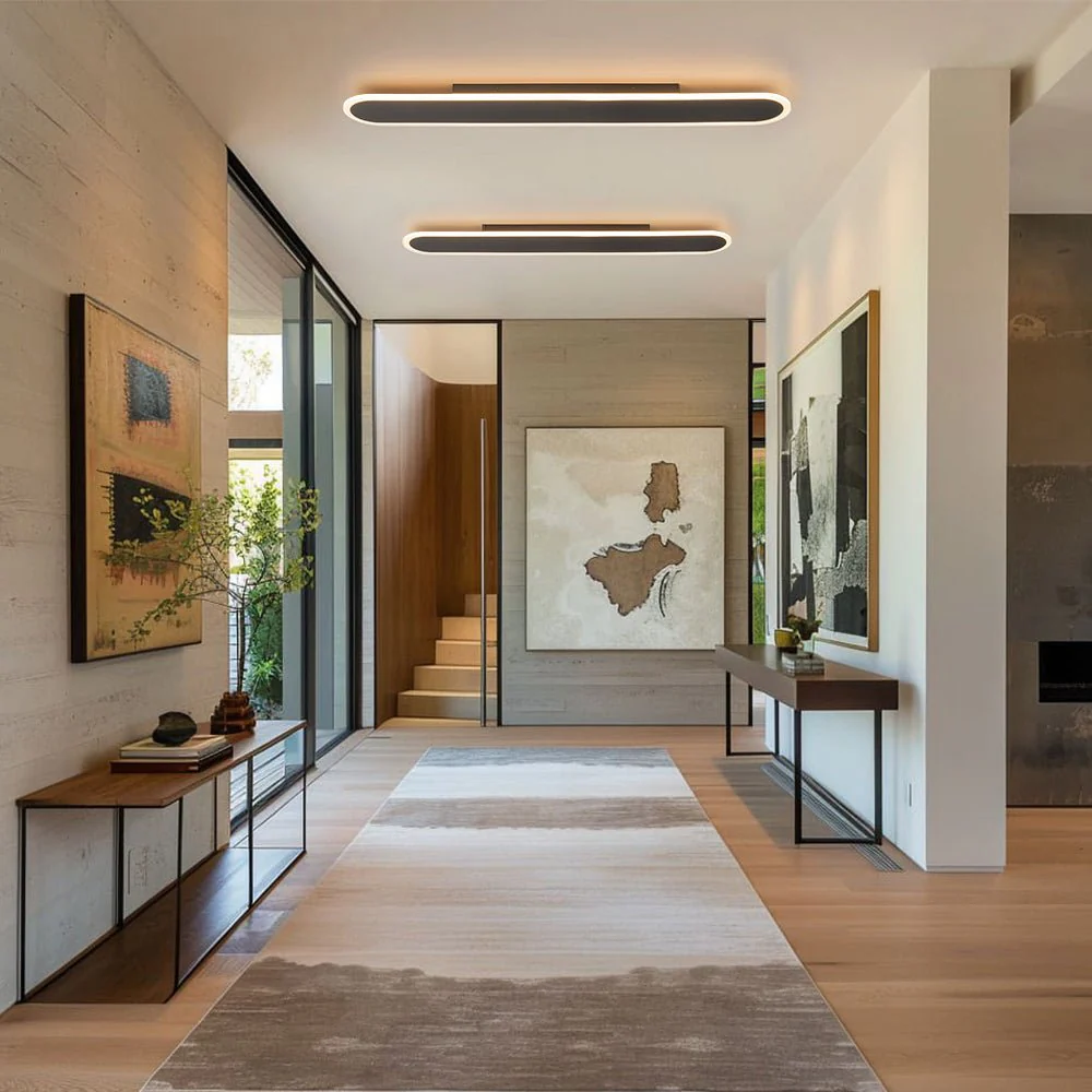 Contemporary Long Oval Warm Dimmable LED Ceiling Light - Image 2