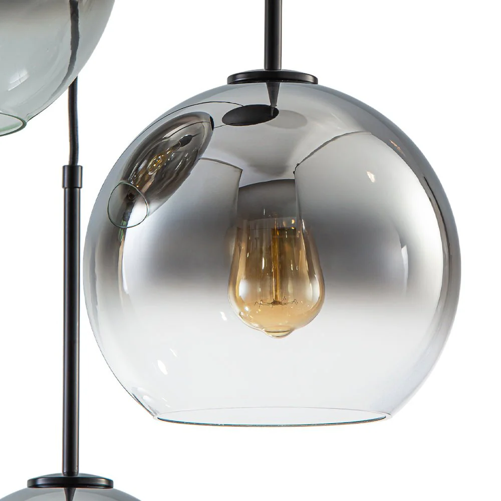 Contemporary Polished Gradual Glass Globe 3-Light Pendant - Image 17