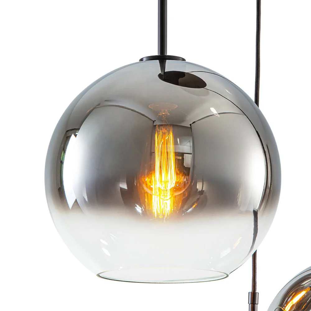 Contemporary Polished Gradual Glass Globe 3-Light Pendant - Image 18