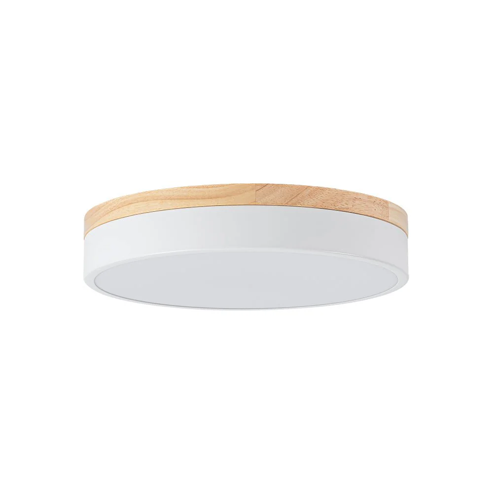 Contemporary Wood Round Dimmable LED Ceiling Light - Image 10