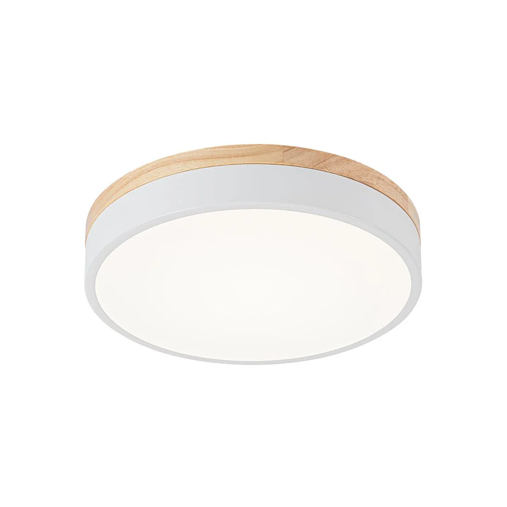 Contemporary Wood Round Dimmable LED Ceiling Light - Image 12