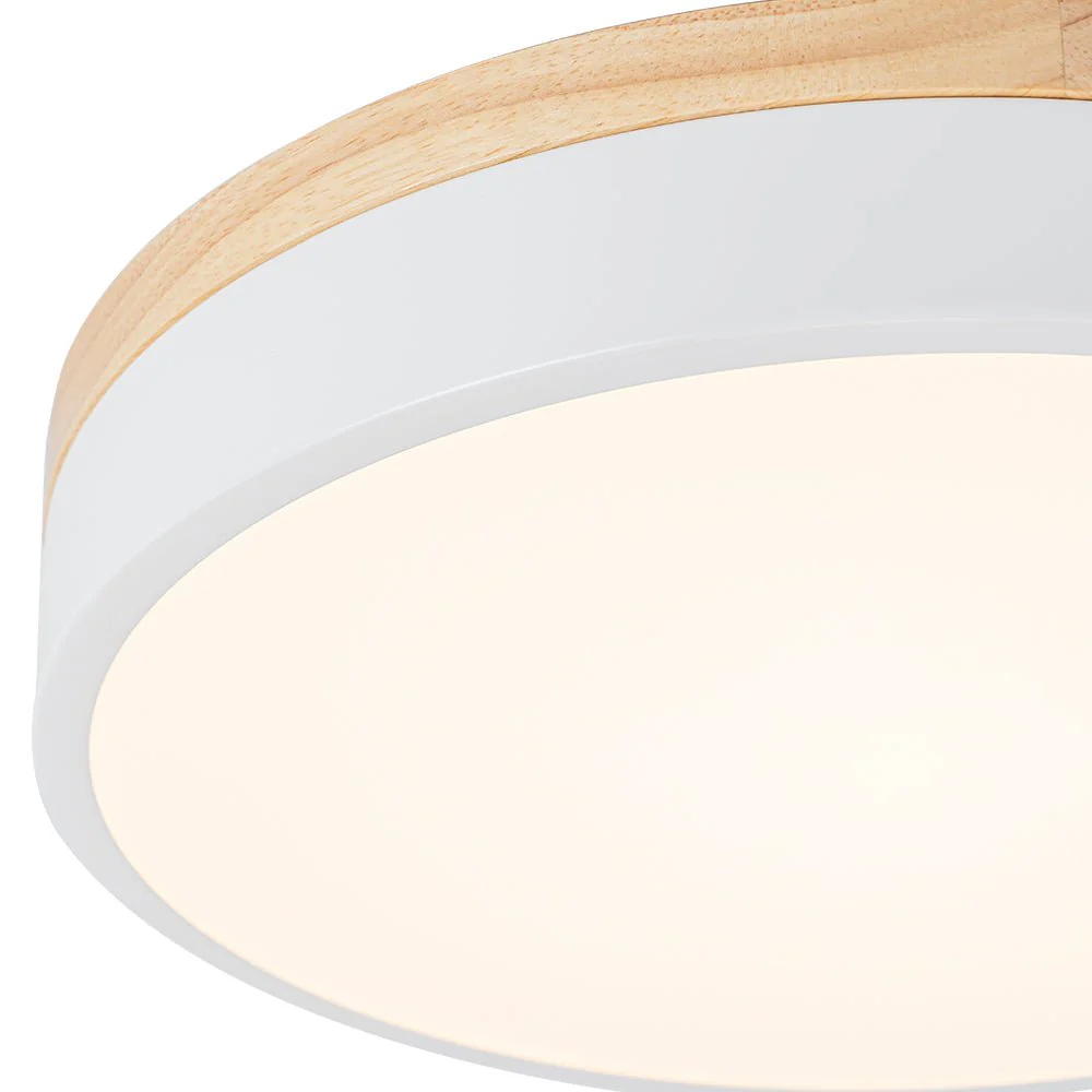 Contemporary Wood Round Dimmable LED Ceiling Light - Image 18