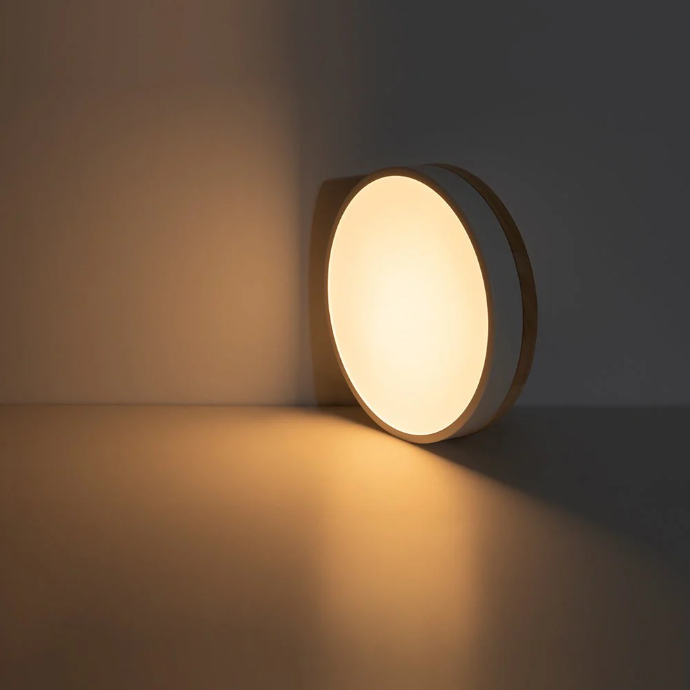 Contemporary Wood Round Dimmable LED Ceiling Light - Image 20