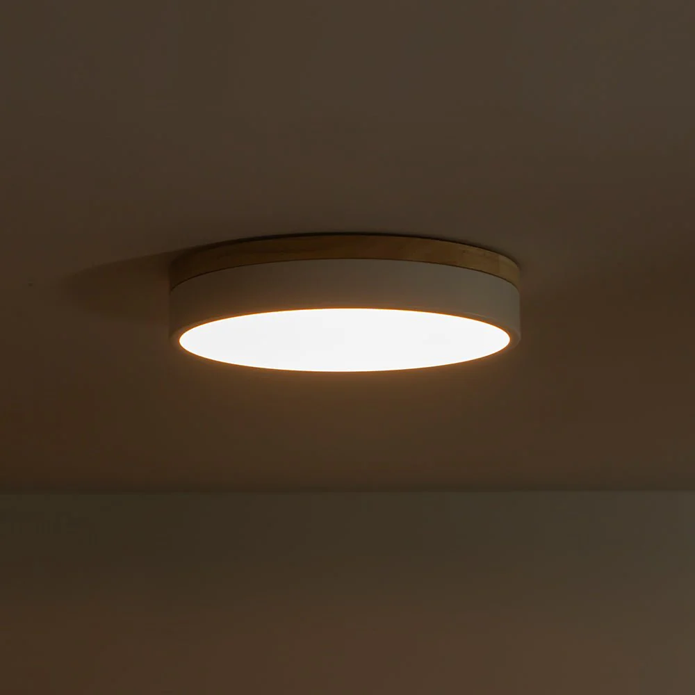Contemporary Wood Round Dimmable LED Ceiling Light - Image 21