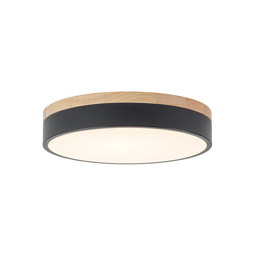 Contemporary Wood Round Dimmable LED Ceiling Light - Image 23
