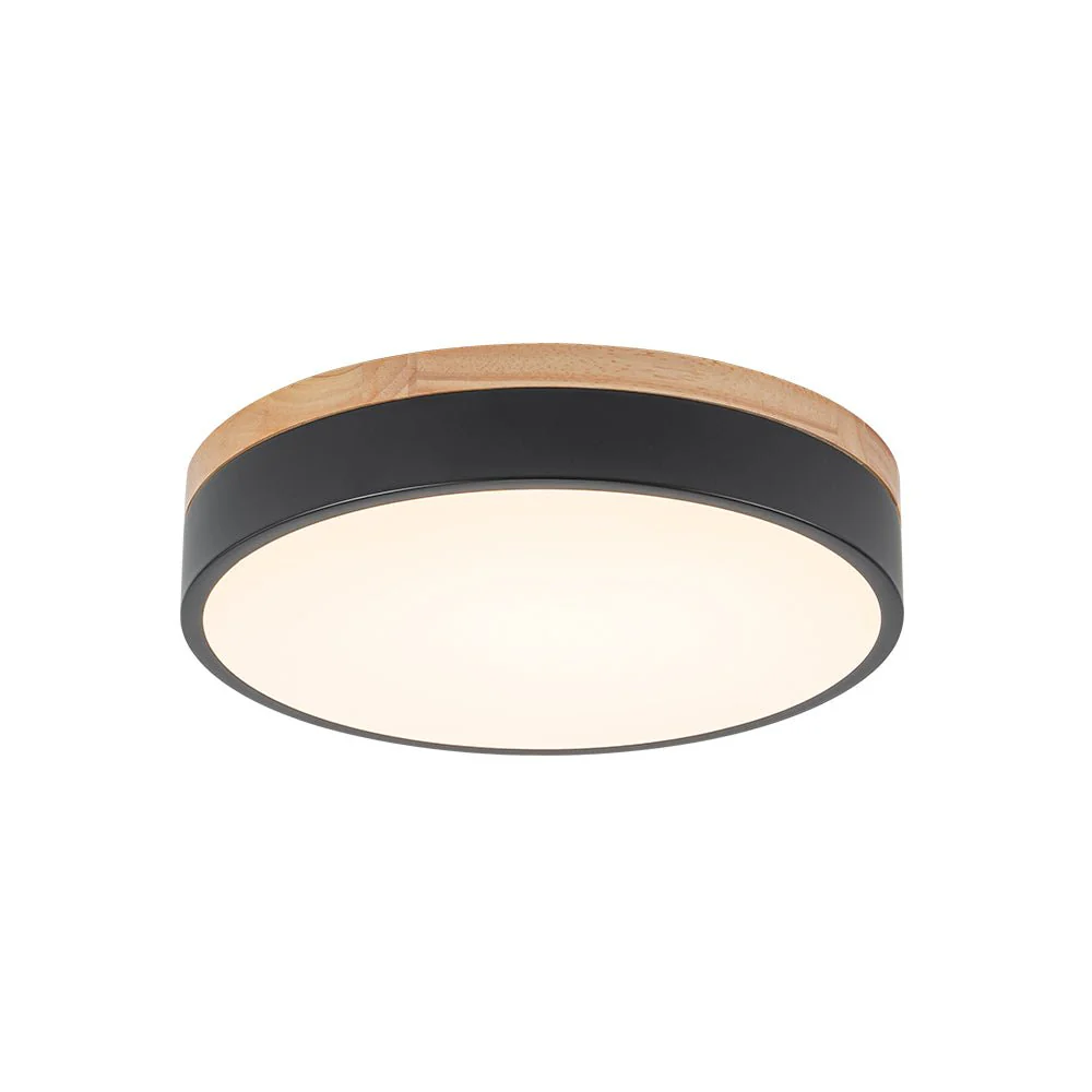 Contemporary Wood Round Dimmable LED Ceiling Light - Image 24