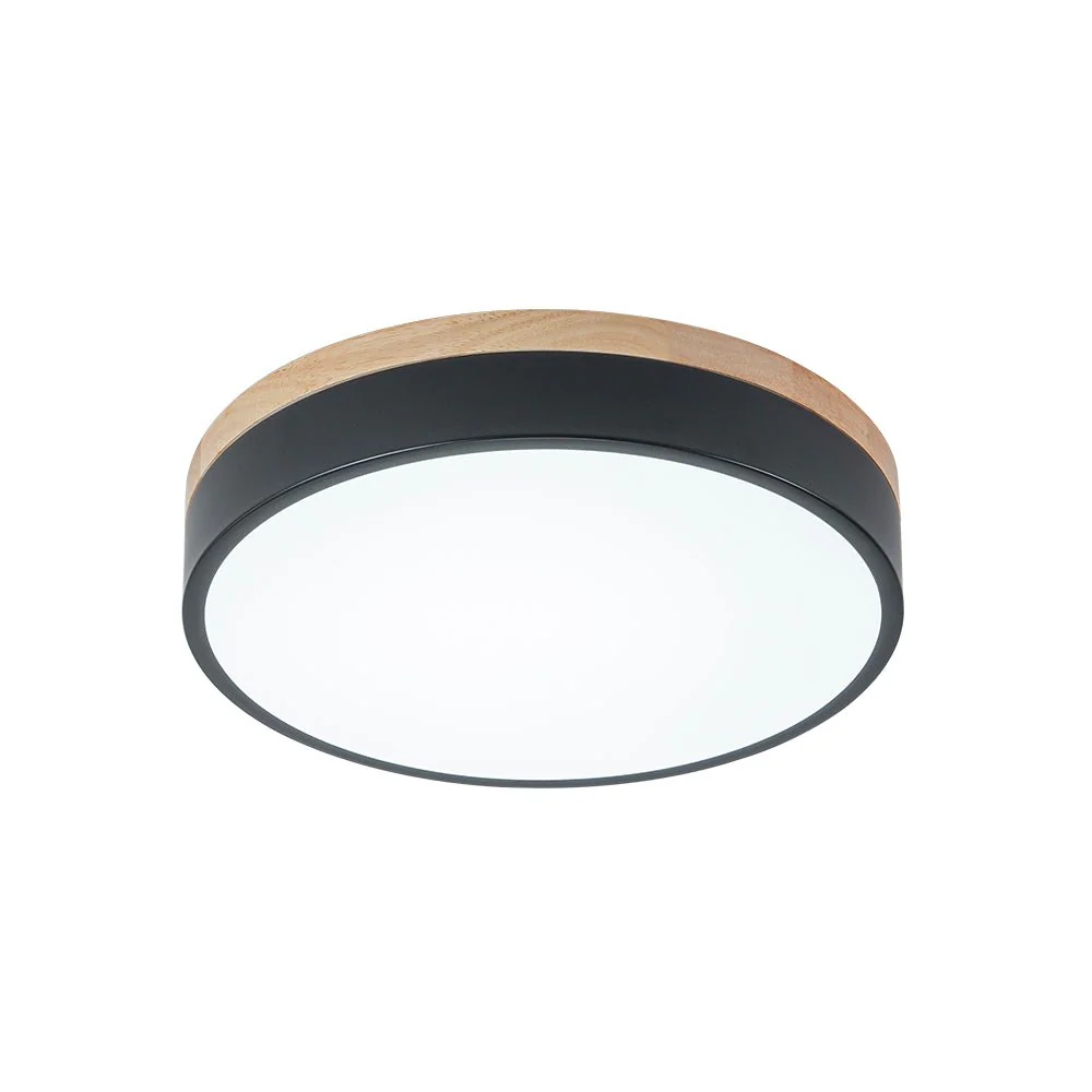 Contemporary Wood Round Dimmable LED Ceiling Light - Image 26