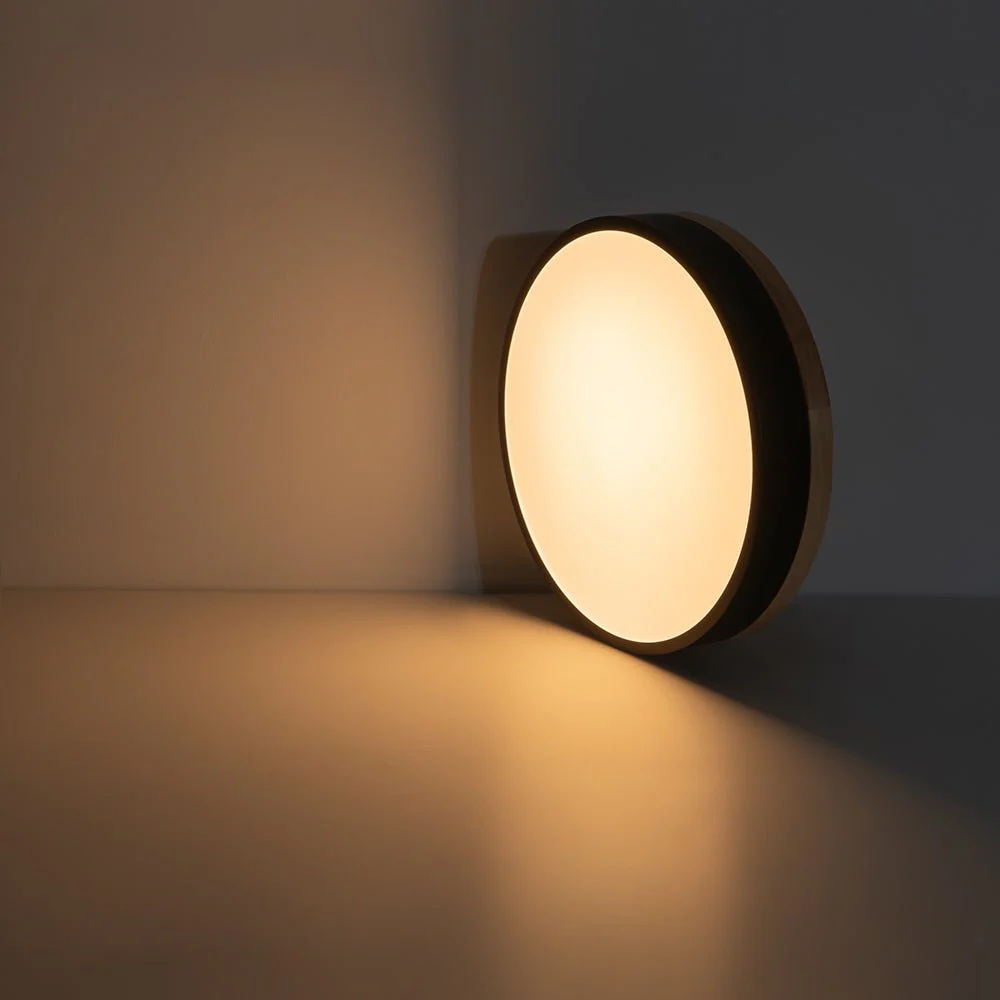 Contemporary Wood Round Dimmable LED Ceiling Light - Image 28