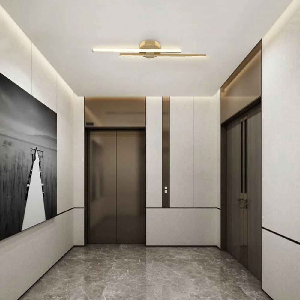 Contemporary Dimmable Linear LED Semi Flush Mount Light - Image 3