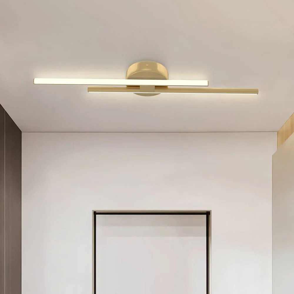Contemporary Dimmable Linear LED Semi Flush Mount Light - Image 4