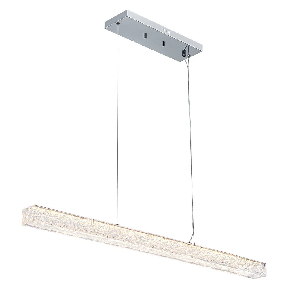Crystal Resin Art Dimmable LED Linear Island Chandelier - Image 11