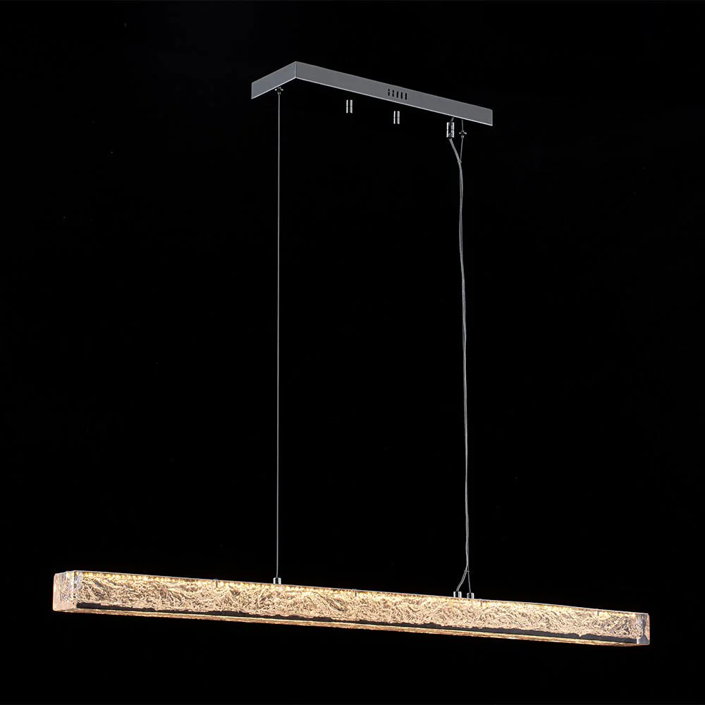 Crystal Resin Art Dimmable LED Linear Island Chandelier - Image 3