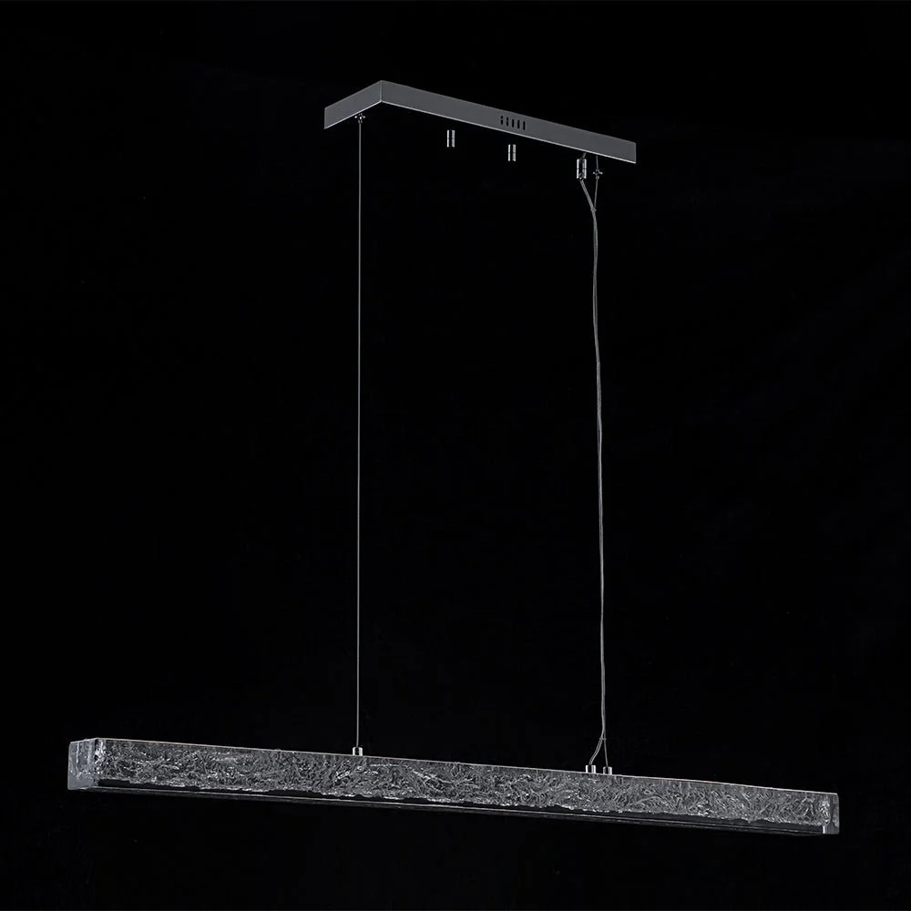 Crystal Resin Art Dimmable LED Linear Island Chandelier - Image 4