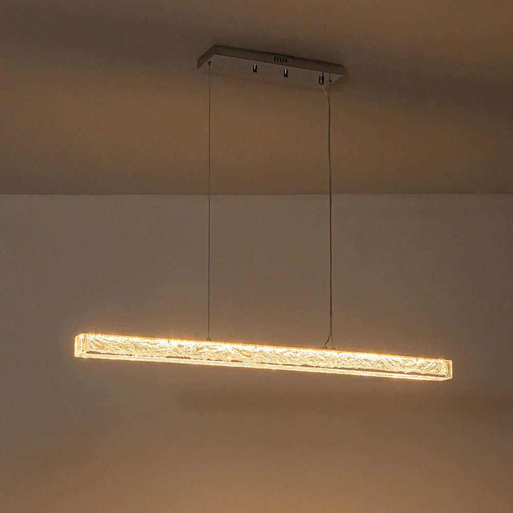 Crystal Resin Art Dimmable LED Linear Island Chandelier - Image 6