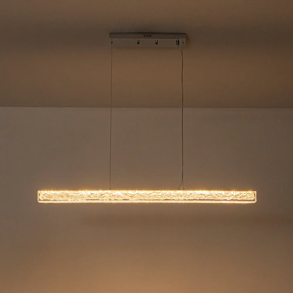 Crystal Resin Art Dimmable LED Linear Island Chandelier - Image 7