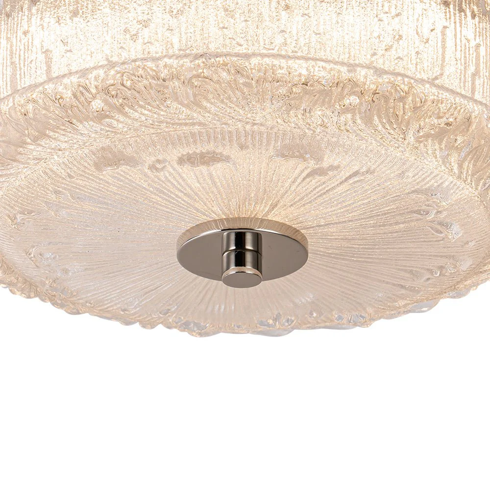 Decorative Clear Glazed Glass Round LED Ceiling Light - Image 10