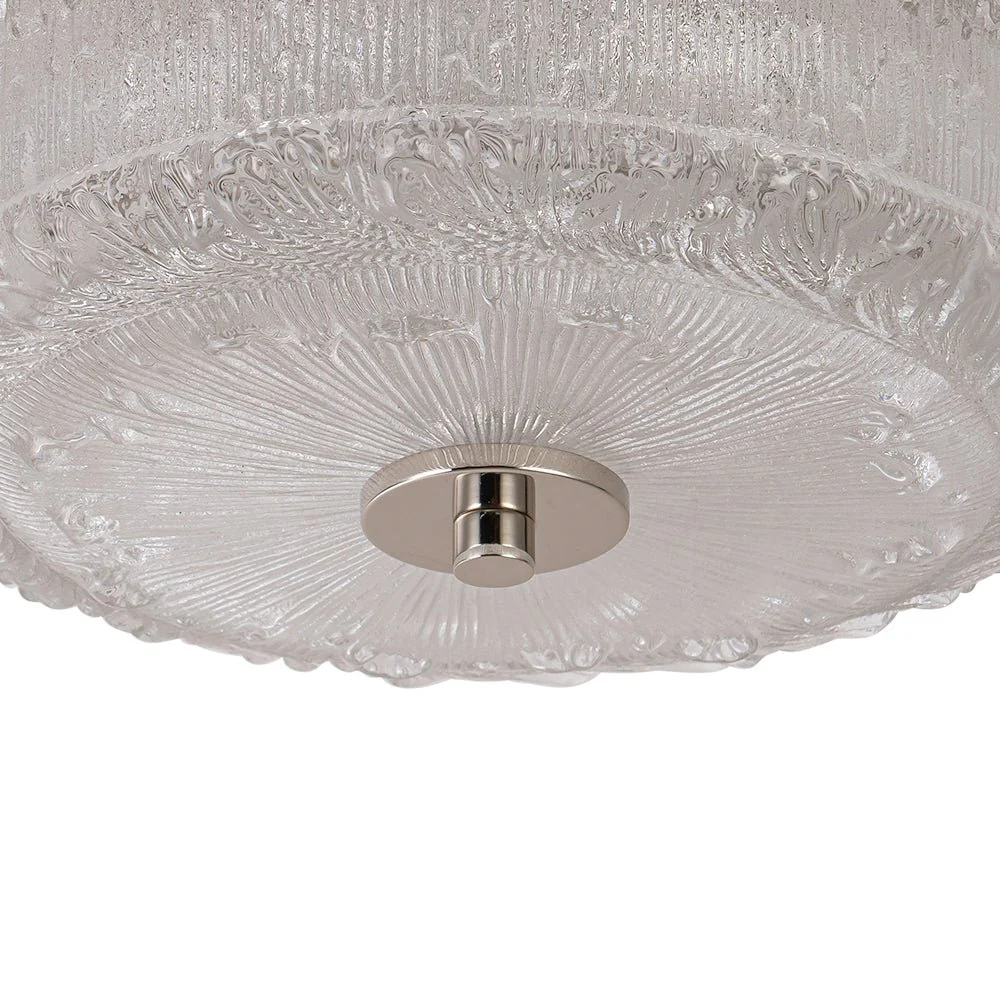 Decorative Clear Glazed Glass Round LED Ceiling Light - Image 11