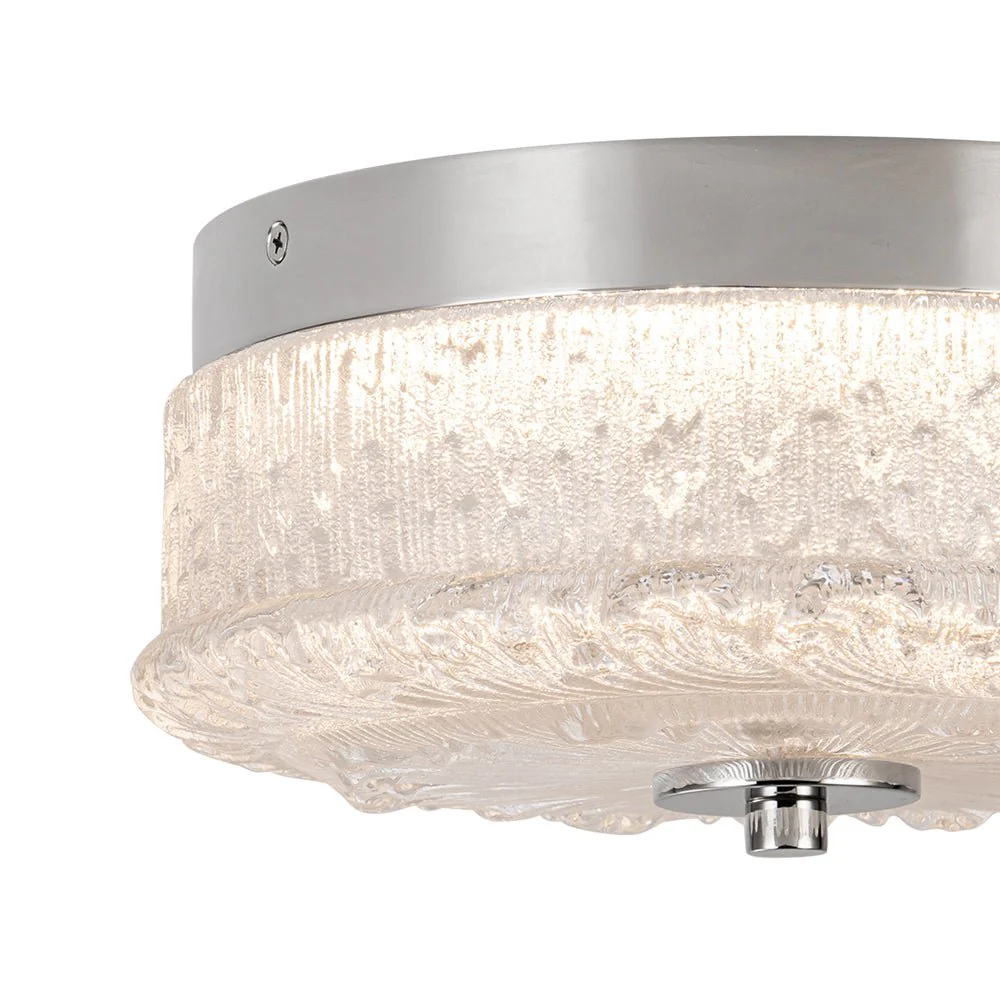 Decorative Clear Glazed Glass Round LED Ceiling Light - Image 12