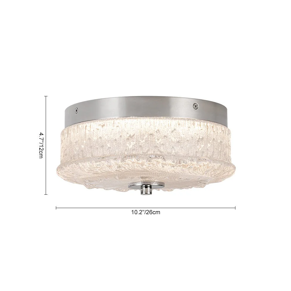 Decorative Clear Glazed Glass Round LED Ceiling Light - Image 13