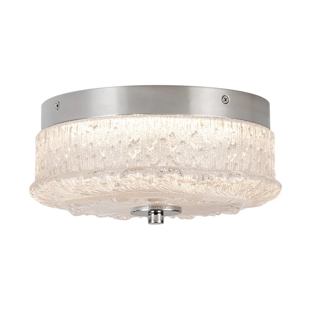 Decorative Clear Glazed Glass Round LED Ceiling Light - Image 3