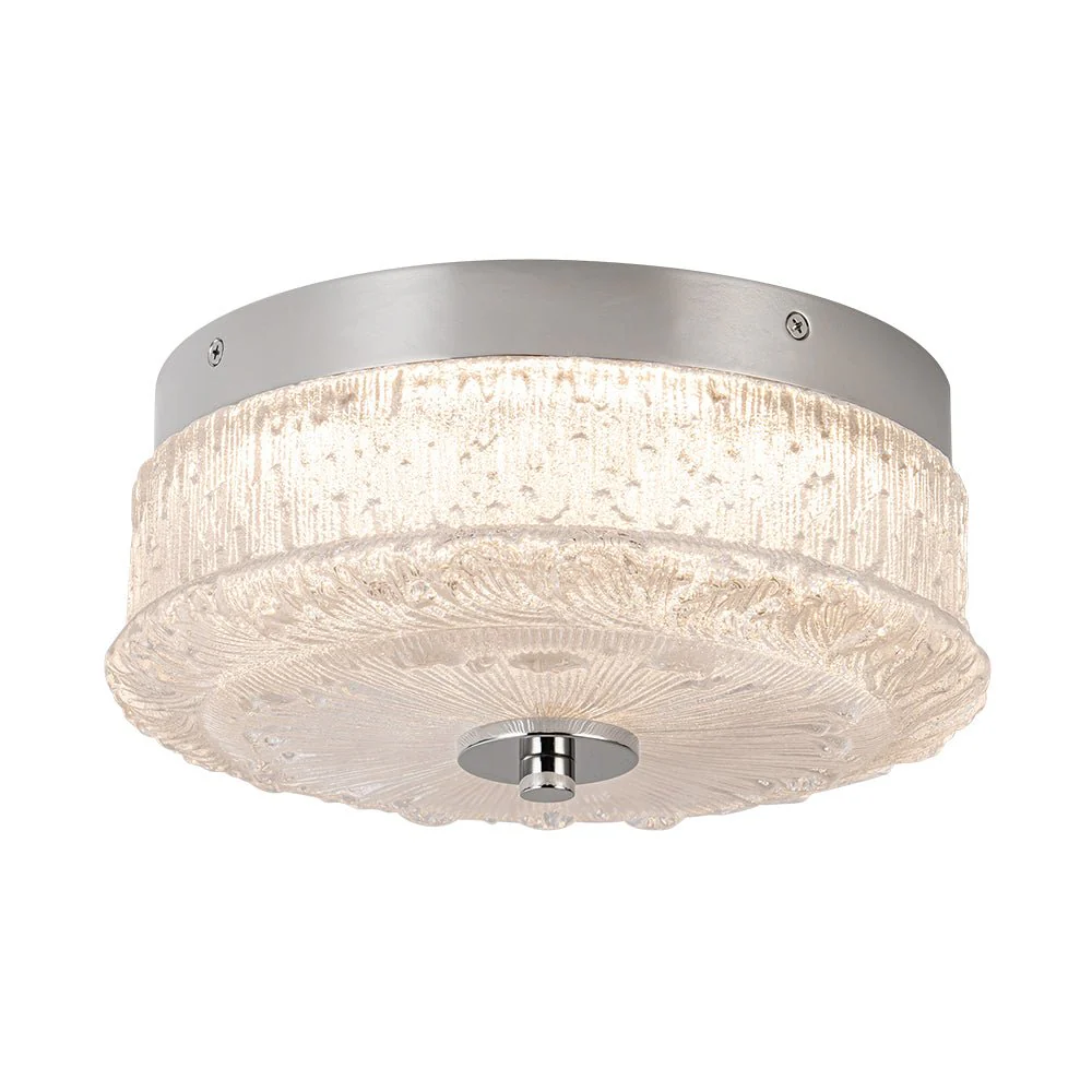 Decorative Clear Glazed Glass Round LED Ceiling Light - Image 4