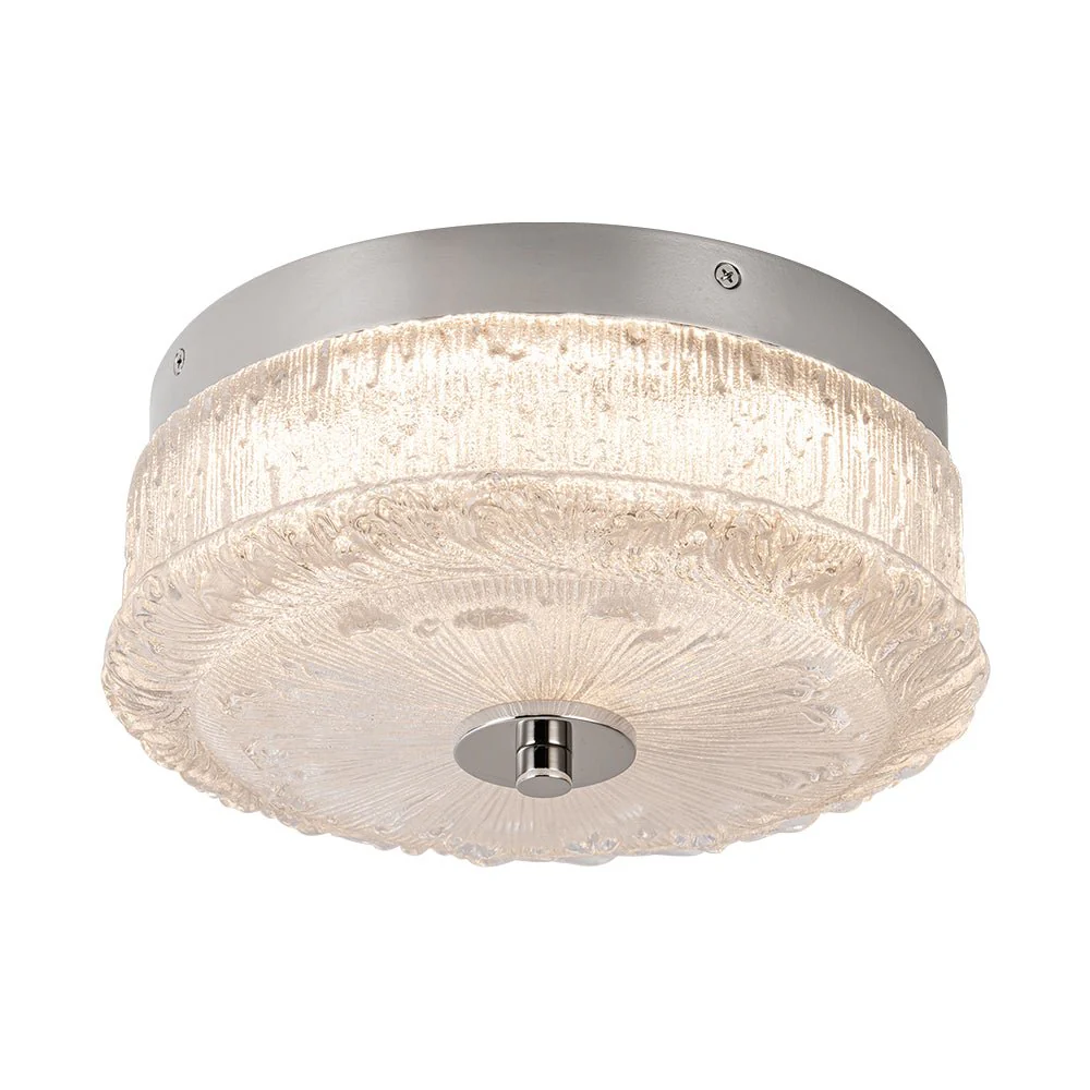 Decorative Clear Glazed Glass Round LED Ceiling Light - Image 5