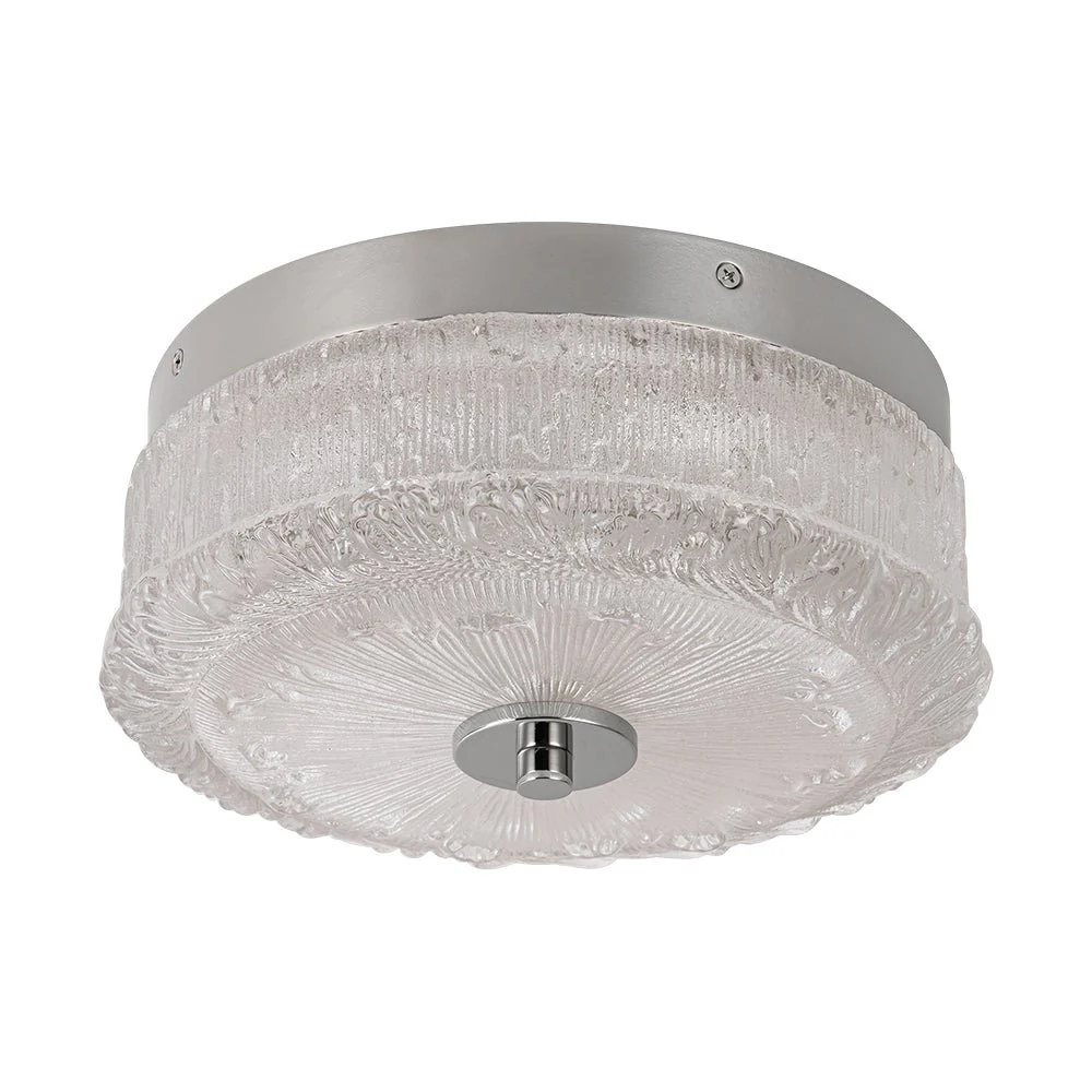 Decorative Clear Glazed Glass Round LED Ceiling Light - Image 6