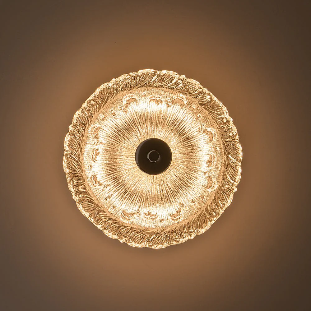 Decorative Clear Glazed Glass Round LED Ceiling Light - Image 8