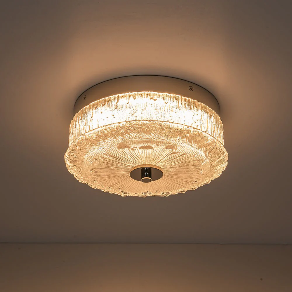 Decorative Clear Glazed Glass Round LED Ceiling Light - Image 9