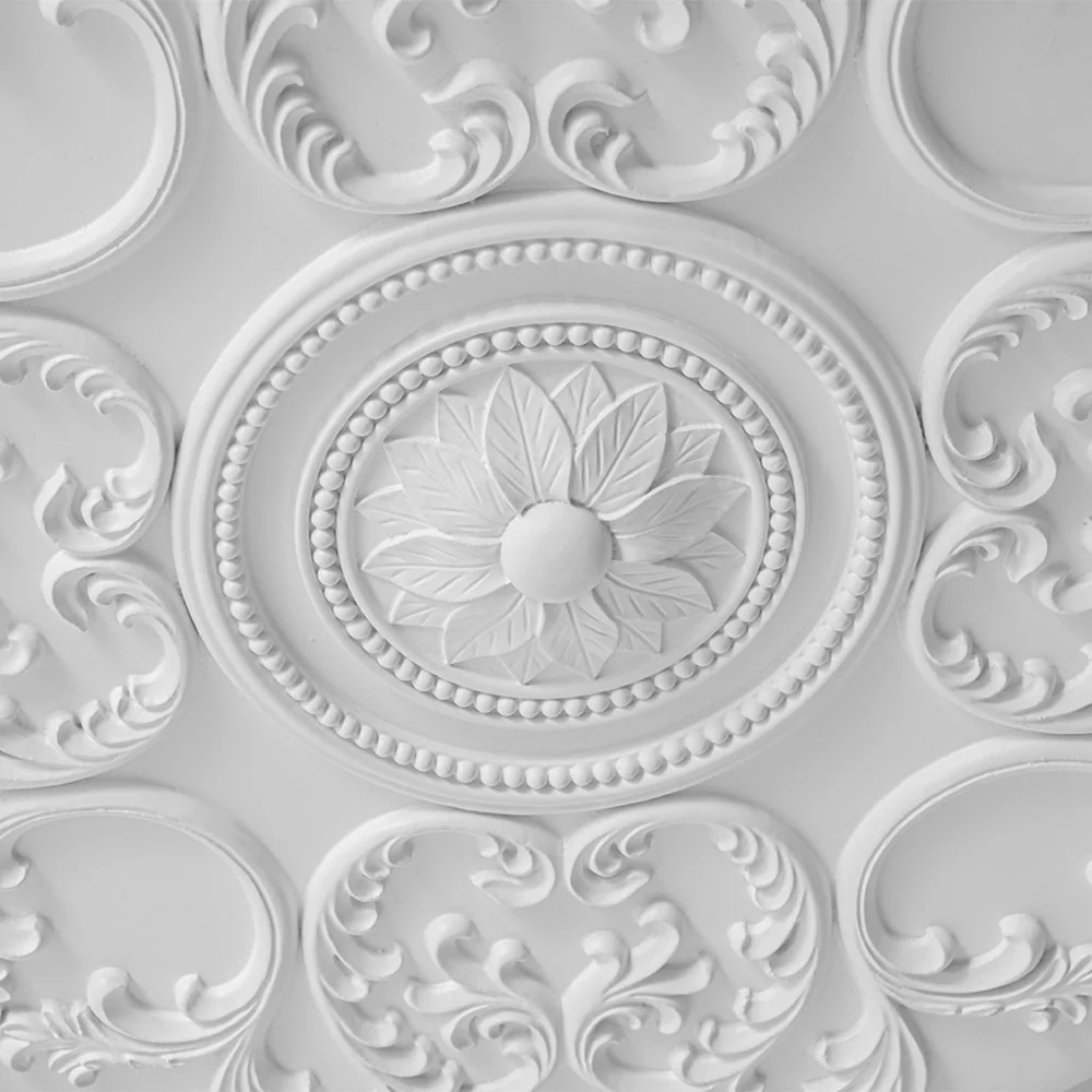 Decorative French White Medallion LED Flush Mount Light - Image 12