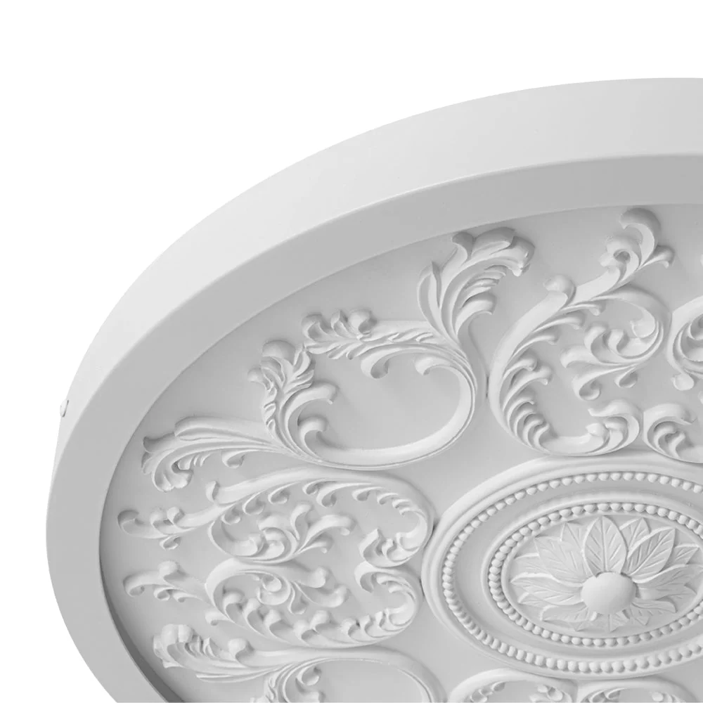 Decorative French White Medallion LED Flush Mount Light - Image 14