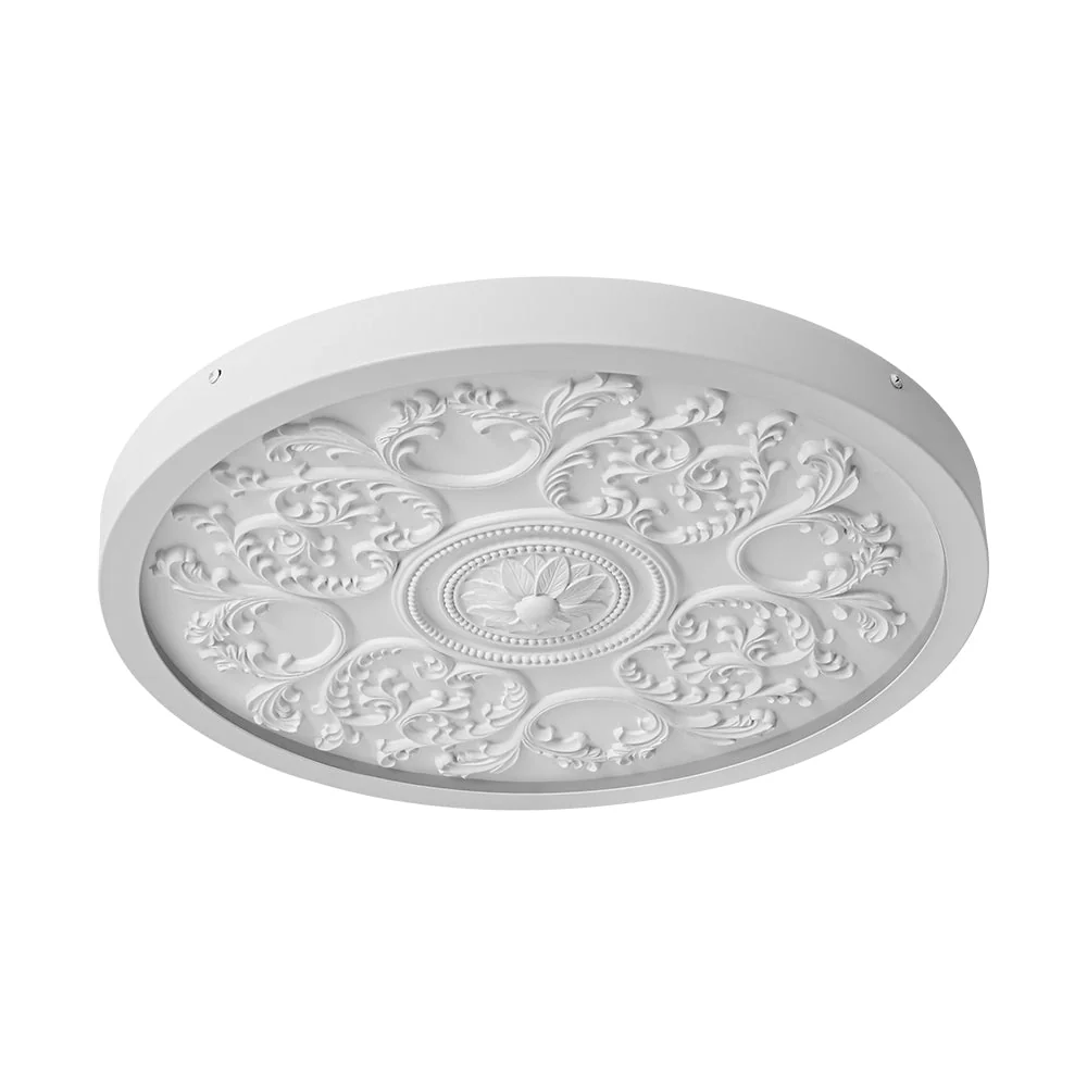 Decorative French White Medallion LED Flush Mount Light - Image 6