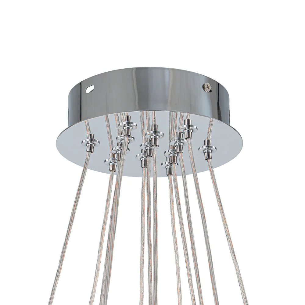 Dimmable 13-Light Frozen Glass Ice Style Cluster Chandelier - Image 13