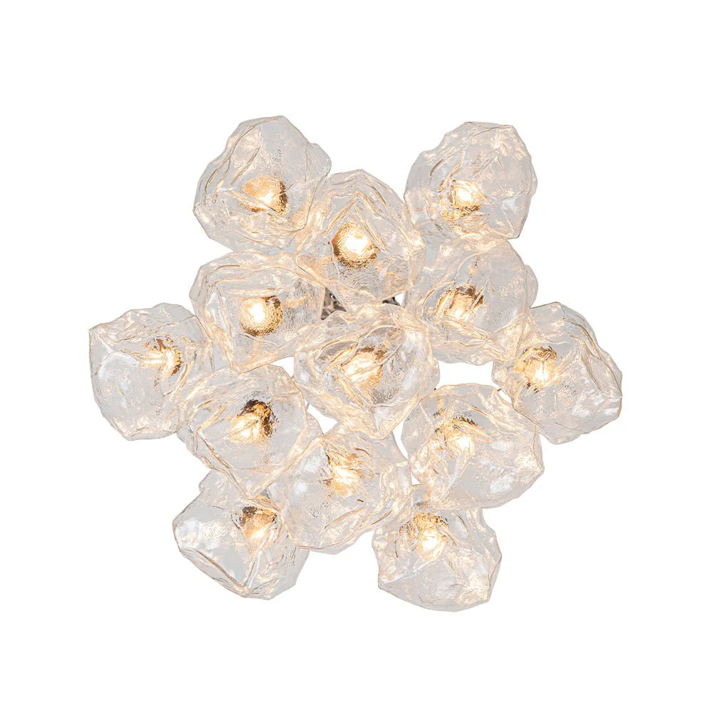 Dimmable 13-Light Frozen Glass Ice Style Cluster Chandelier - Image 9