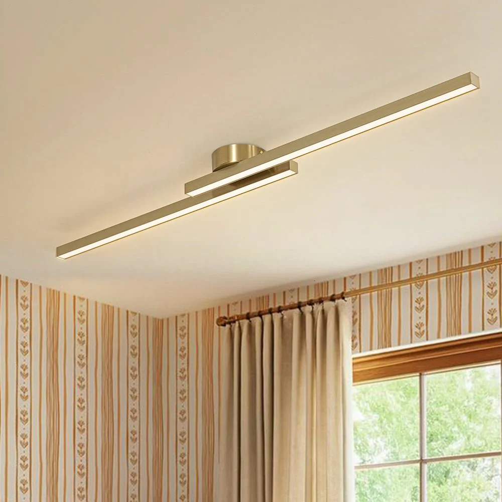 Dimmable 2-Light Long Strip Linear LED Flush Mount - Image 7