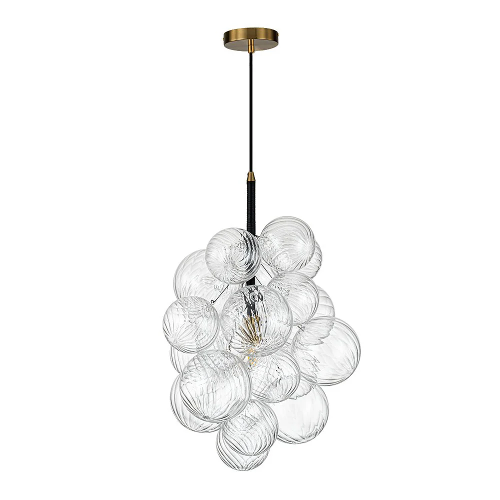 Dimmable Cluster Ribbed Glass Bubble Chandelier Pendant Light - Image 5