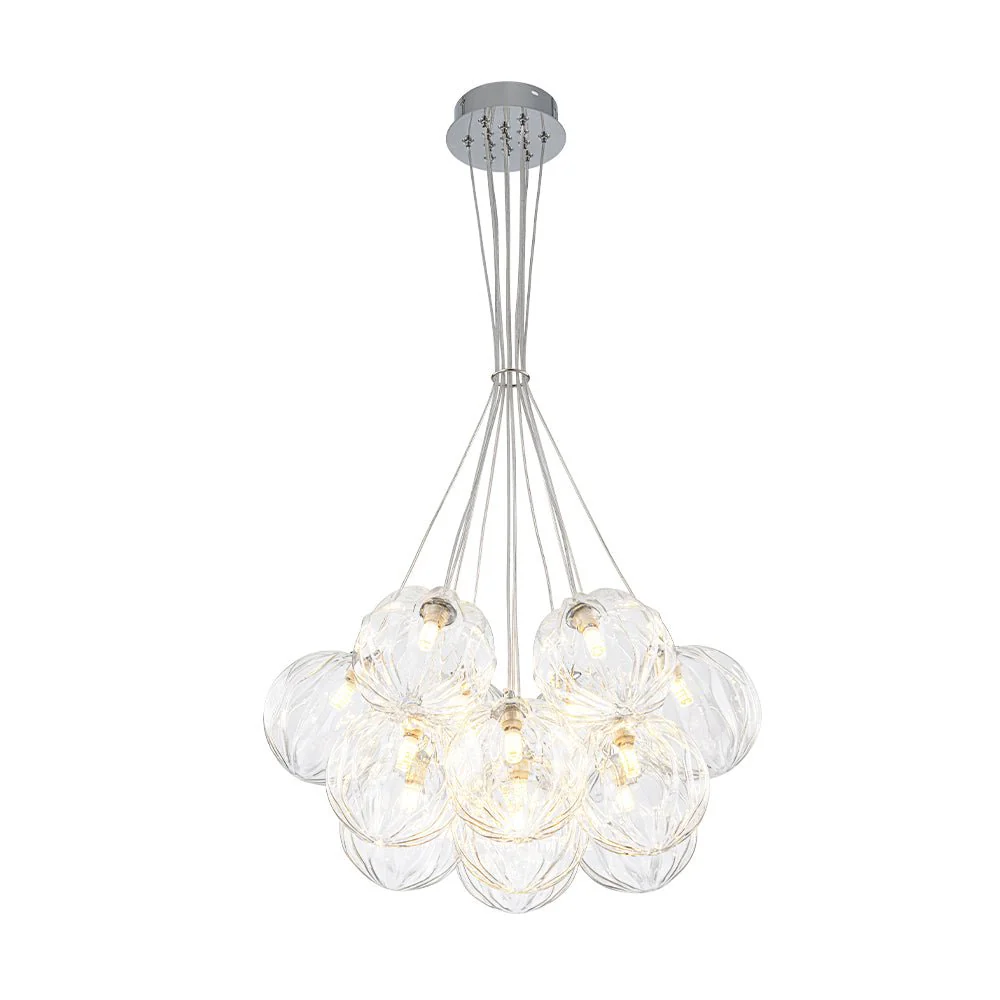 Dimmable Cluster Sculpture Texture Glass Globe Bubble Chandelier - Image 10