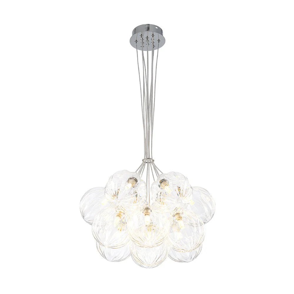 Dimmable Cluster Sculpture Texture Glass Globe Bubble Chandelier - Image 11