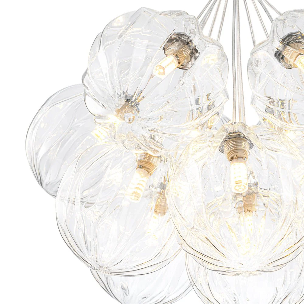 Dimmable Cluster Sculpture Texture Glass Globe Bubble Chandelier - Image 13