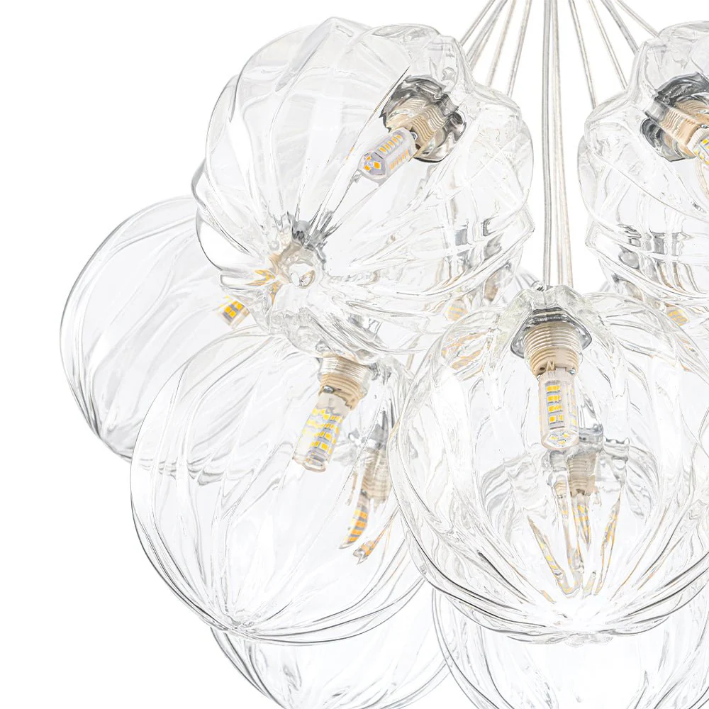 Dimmable Cluster Sculpture Texture Glass Globe Bubble Chandelier - Image 14