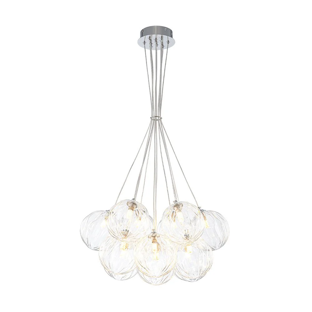 Dimmable Cluster Sculpture Texture Glass Globe Bubble Chandelier - Image 7