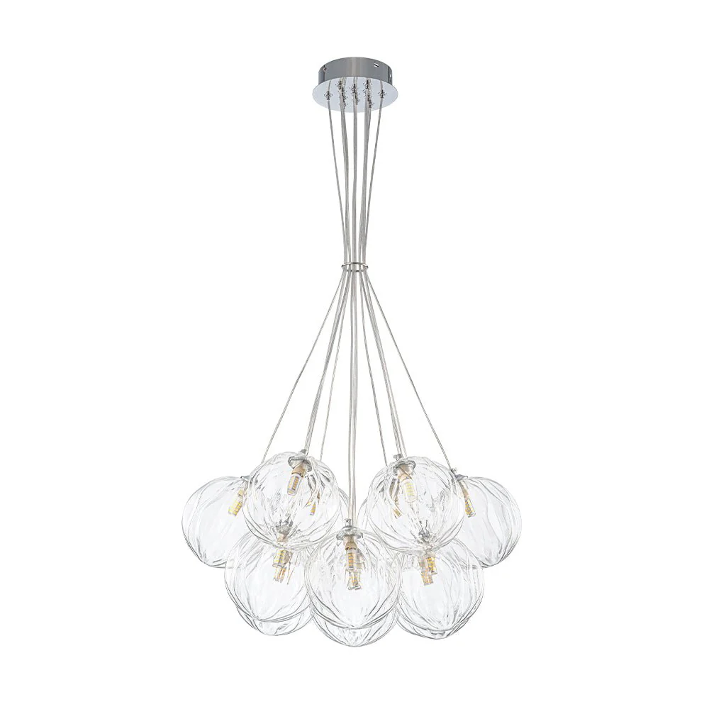 Dimmable Cluster Sculpture Texture Glass Globe Bubble Chandelier - Image 8