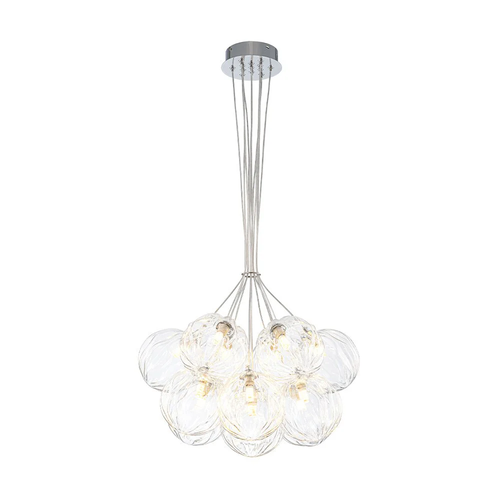 Dimmable Cluster Sculpture Texture Glass Globe Bubble Chandelier - Image 9